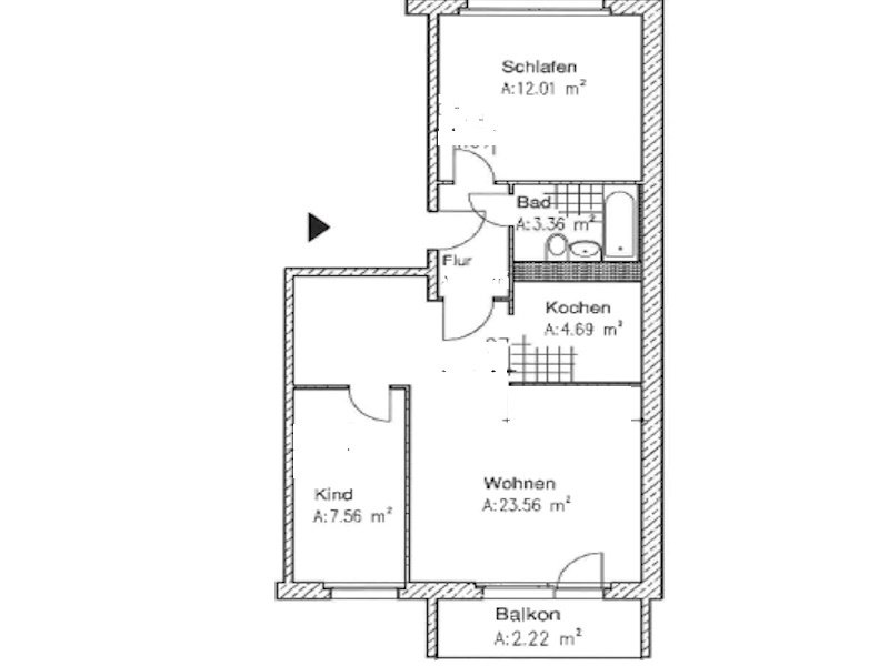 tolle 3 Raumwohnung mit kostenloser Einbauküche